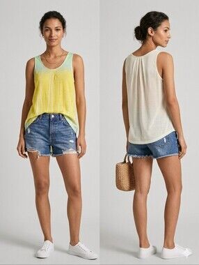 MNG Collection Mango Ombre High Low Tank Top Size M Festival Boho Beach